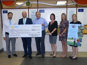 Pictured from left to right are: Steve Nierman, Winter Haven Hospital CEO, Josh Lewis, Bill Lewis, Kristie Reed, Sandy Lewis and Jean Bostick.